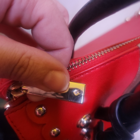 Kate Spade Madison Avenue Stewart Red Carpet Leather Studded Mega Lane Rare Bag - Picture 6 of 16